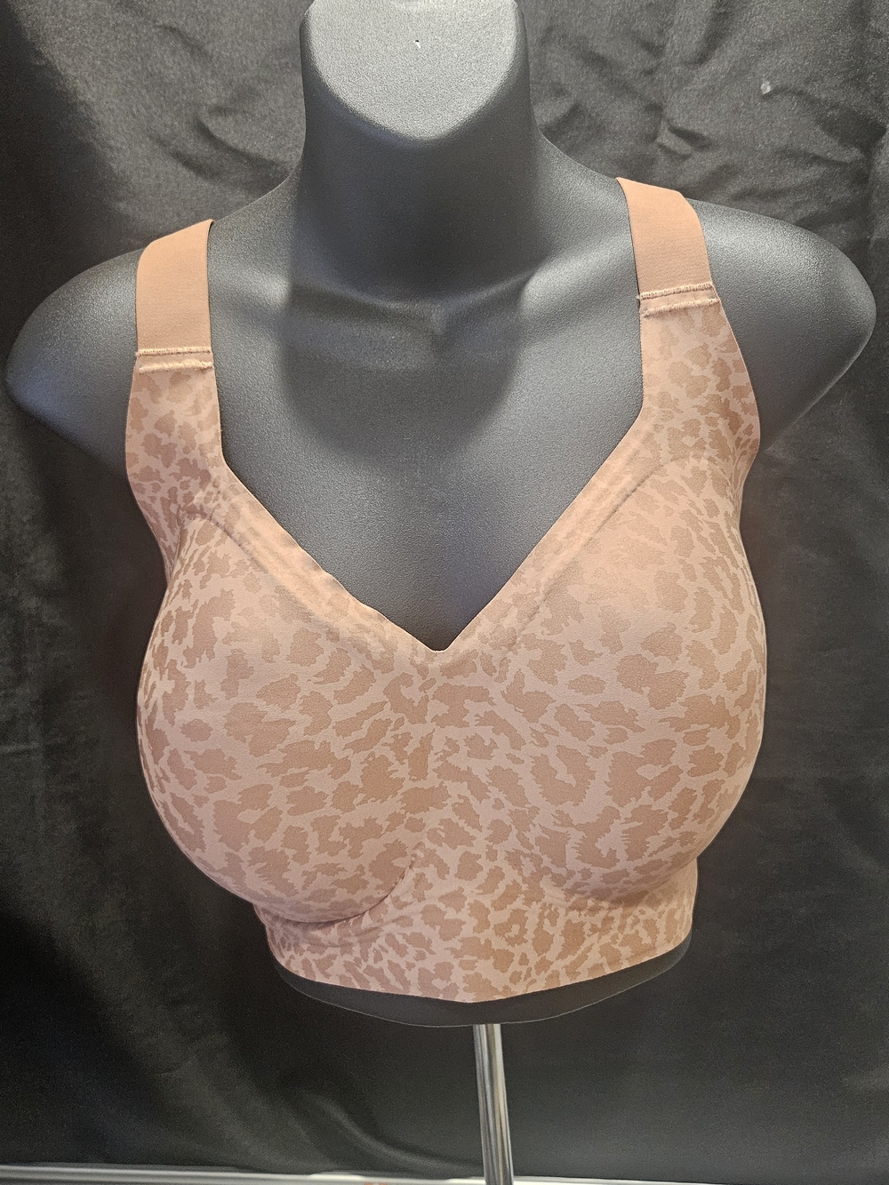 Vertvie Seamless Wireless Leopard-Print Comfort Bra Light Brown